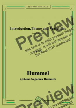 page one of Hummel-Introduction,Theme and Variations,Op.102,for Oboe and Piano