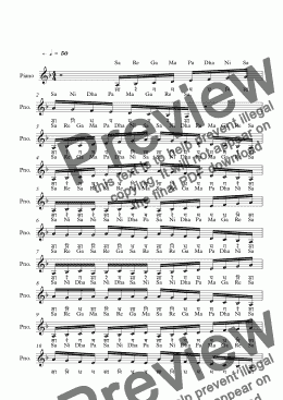 page one of Chakravakam Raga--Key A--Carnatic Music-Exercise Patterns