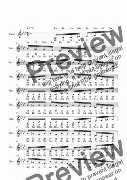 page one of Gavambhodi Raga--Key Ab--Carnatic Music-Exercise Patterns