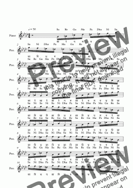 page one of Gavambhodi Raga--Key G--Carnatic Music-Exercise Patterns