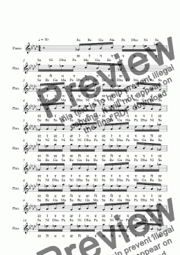 page one of Gavambhodi Raga--Key Gb--Carnatic Music-Exercise Patterns