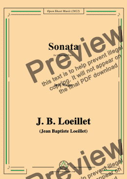 page one of J. B. Loeillet-Sonata,in C Major,for Oboe and Piano