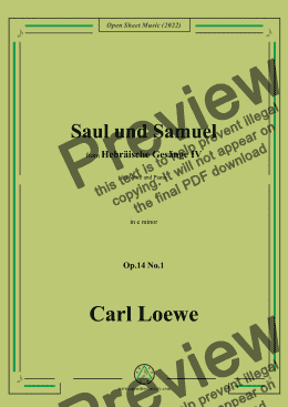 page one of Loewe-Saul und Samuel,in e minor,Op.14 No.1,from Hebräische Gesänge IV,for Voice and Piano