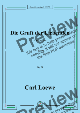 page one of Loewe-Die Gruft der Liebenden,in A Major,Op.21,for Voice and Piano