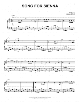 page one of Song For Sienna (Piano Solo)