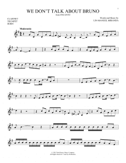 page one of We Don't Talk About Bruno (from Encanto) (Instrumental Solo – Treble Clef Low Range)