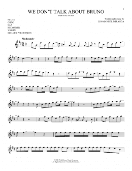 page one of We Don't Talk About Bruno (from Encanto) (Instrumental Solo – Treble Clef High Range)