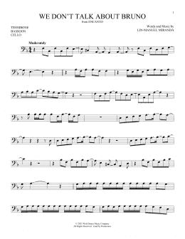 page one of We Don't Talk About Bruno (from Encanto) (Instrumental Solo – Bass Clef)