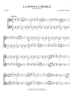 page one of La Donna E Mobile (Violin Duet)