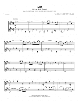 page one of Air (Air On The G String) (Violin Duet)
