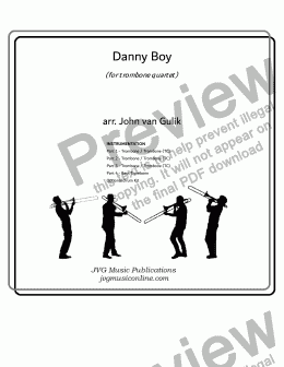 page one of Danny Boy - Trombone Quartet