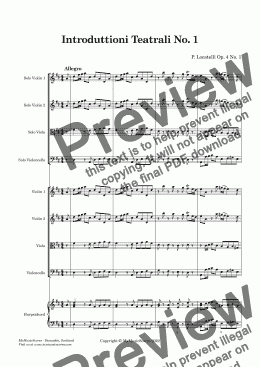 page one of Locatelli Introduzione Teatrale in D Major Op. 4 No. 1