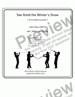 page one of See Amid the Winter's Snow - Trombone Quartet