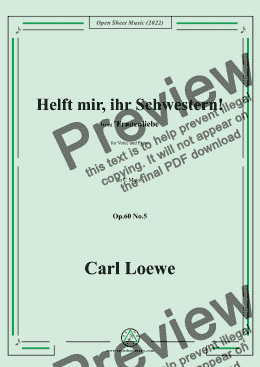 page one of Loewe-Helft mir,ihr Schwestern!in C Major,Op.60 No.5,from Frauenliebe,for Voice and Piano