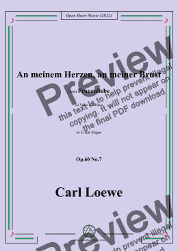 page one of Loewe-An meinem Herzen,an meiner Brust,in G flat Major,Op.60 No.7,for Voice and Piano