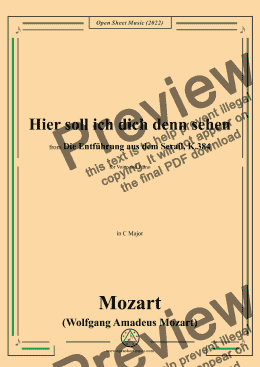 page one of Mozart-Hier soll ich dich denn sehen,in C Major