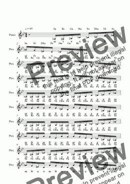 page one of Gaurimanohari Raga--Key Ab--Carnatic Music-Exercise Patterns