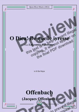 page one of Offenbach-O Dieu!De quelle ivresse,in B flat Major