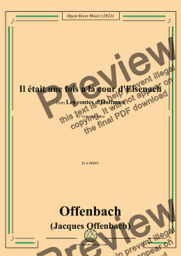 page one of Offenbach-Il était une fois a la cour d'Eisenach,in a minor,