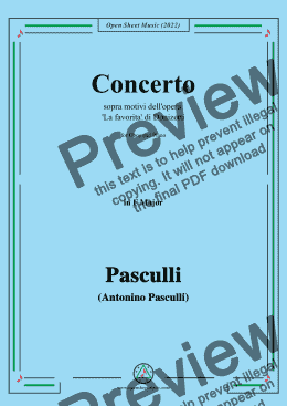 page one of Pasculli-Concerto sopra motivi dell'opera 'La favorita' di Donizetti,in F Major,for Oboe and Piano