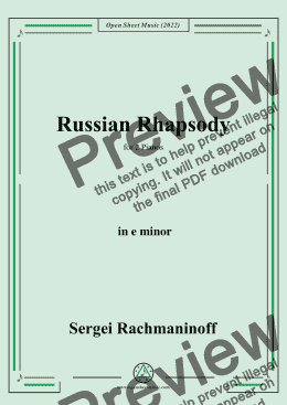 page one of Rachmaninoff-Russian Rhapsody,in e minor,for 2 Pianos 