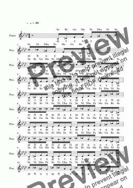 page one of Mayamalavagowla Raga--Key C--Carnatic Music-Exercise Patterns