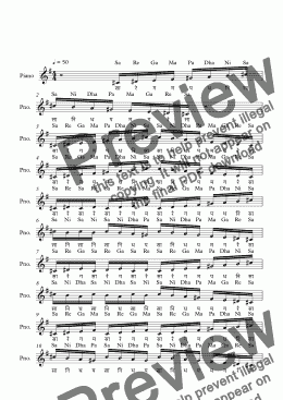 page one of Lahangi Raga--Key Db--Carnatic Music-Exercise Patterns