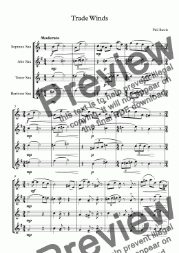 page one of Trade Winds - Saxophone Quartet