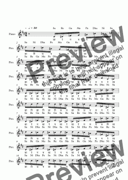 page one of Manavati Raga--Key D--Carnatic Music-Exercise Patterns