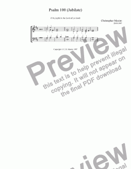 page one of Psalm 100 (Jubilate) (Anglican Chant)