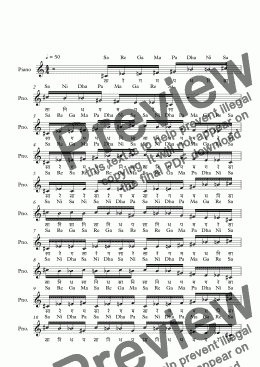 page one of Chalanatta Raga--Key Db--Carnatic Music-Exercise Patterns