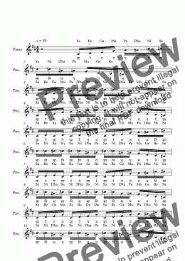 page one of Jhalavarali Raga--Key Db--Carnatic Music-Exercise Patterns