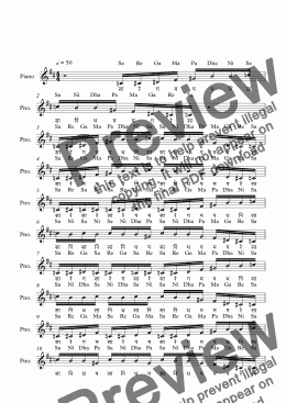 page one of Raghupriya Raga--Key C--Carnatic Music-Exercise Patterns