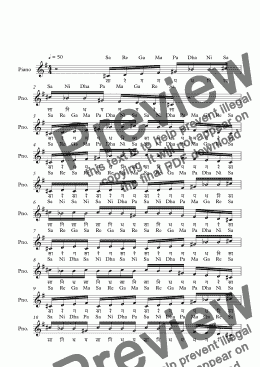 page one of Ramapriya Raga--Key Db--Carnatic Music-Exercise Patterns