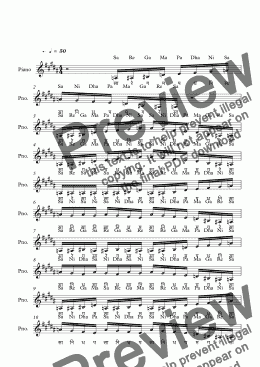 page one of Rupavati Raga--Key A--Carnatic Music-Exercise Patterns