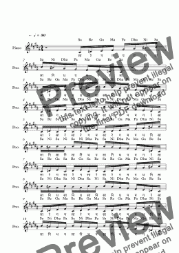 page one of Rupavati Raga--Key Db--Carnatic Music-Exercise Patterns