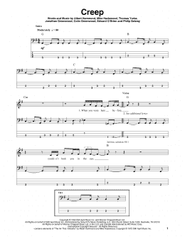 page one of Creep (Bass Guitar Tab)