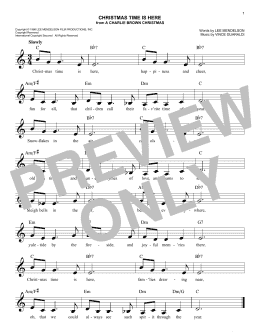 page one of Christmas Time Is Here (Easy Lead Sheet / Fake Book)