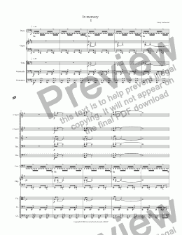 page one of In memory  3 movements for orchestra