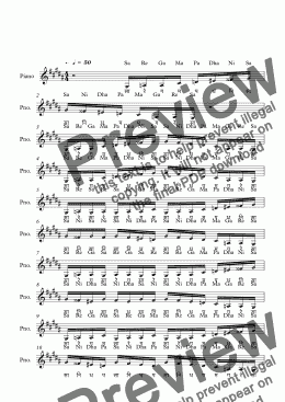 page one of Tanarupi Raga--Key Ab--Carnatic Music-Exercise Patterns