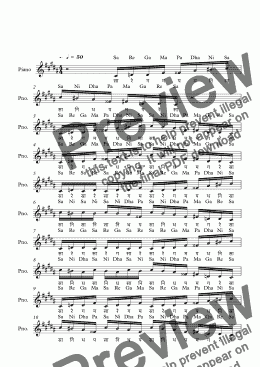 page one of Tanarupi Raga--Key Db--Carnatic Music-Exercise Patterns