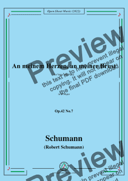 page one of Schumann-An meinem Herzen,an meiner Brust,Op.42 No.7,in D Major,for Voice and Piano