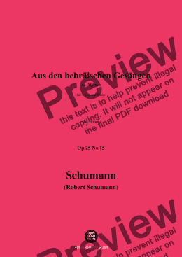 page one of R. Schumann-Aus den hebräischen Gesängen,Op.25 No.15,in e minor