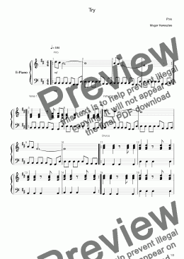 page one of P!nk - Try piano