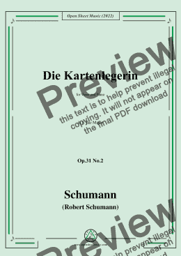 page one of Schumann-Die Kartenlegerin,Op.31 No.2 in E flar Major,for Voice and Piano