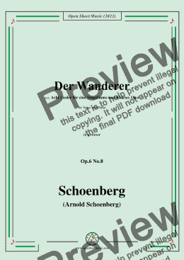 page one of Schoenberg-Der Wanderer,in g minor,Op.6 No.8,from Acht Lieder fur eine Singstimme und Klavier