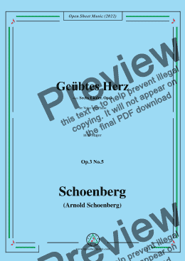 page one of Schoenberg-Geübtes Herz,in B Major,Op.3 No.5