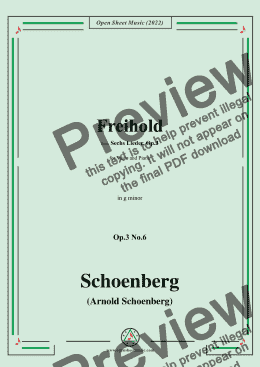 page one of Schoenberg-Freihold,in g minor,Op.3 No.6