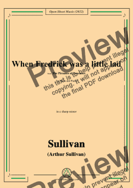 page one of Sullivan-When Fredrick was a little lad,in c sharp minor