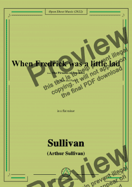 page one of Sullivan-When Fredrick was a little lad,in a flat minor